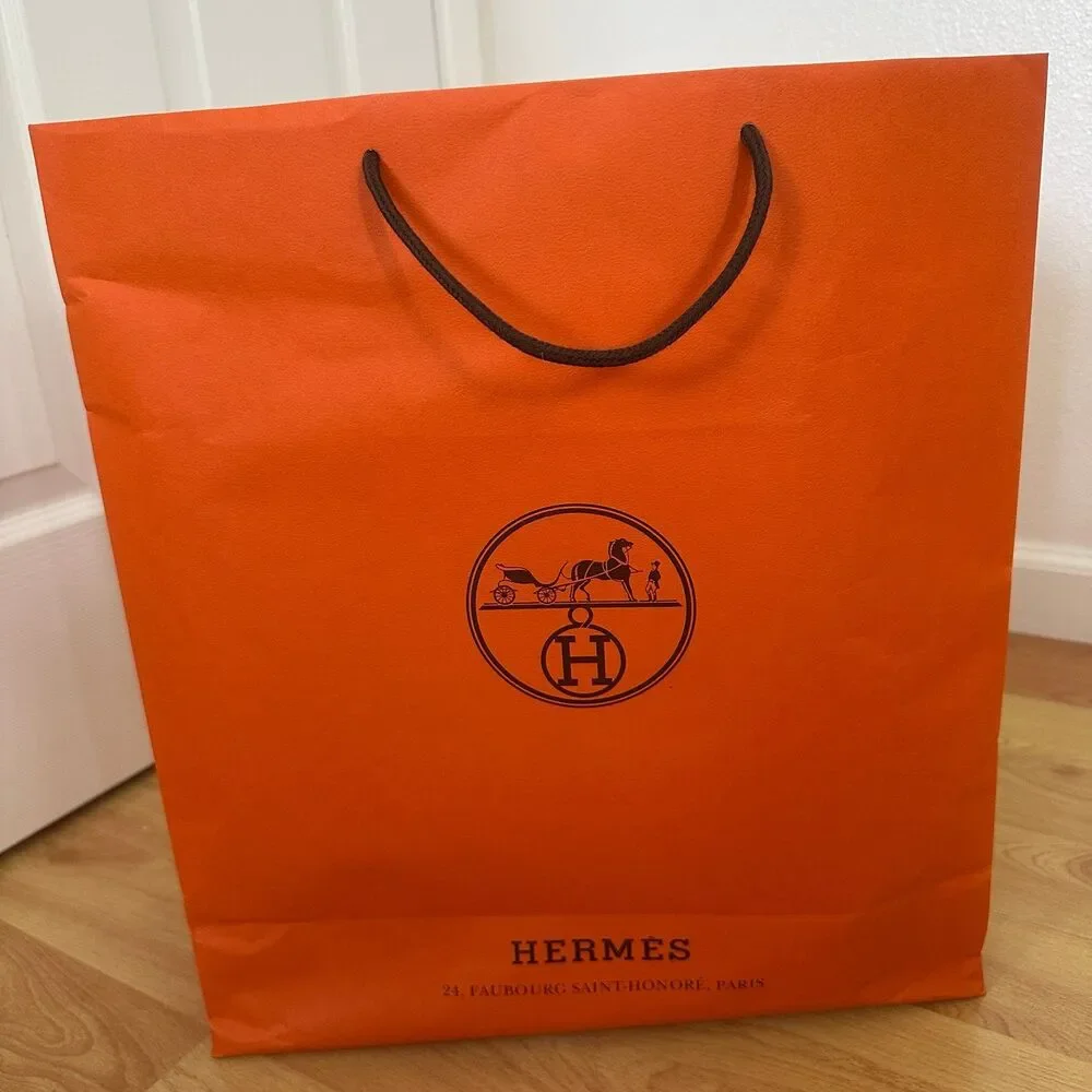 Hermes Paper Shopping Bag - orange large, 18.5